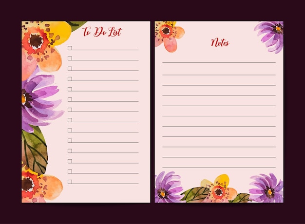 Watercolor to do list template