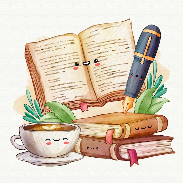 Watercolor literature illustration