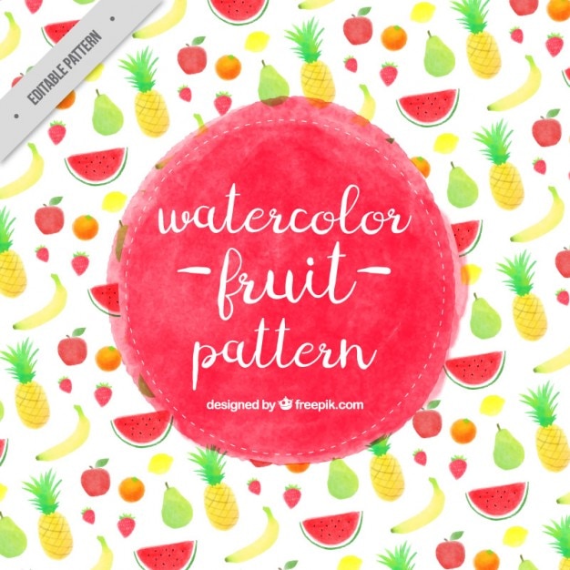 Watercolor little fruits pattern