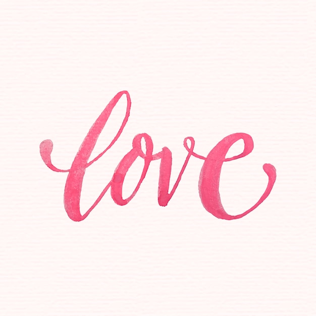 Vector watercolor love lettering