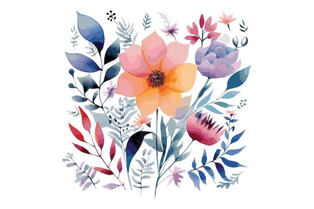 수채화 사랑 모양 배열 꽃무늬 모두 창의적이고 새로운 디자인입니다. 이러한 파일을 얻을 수 있습니다.