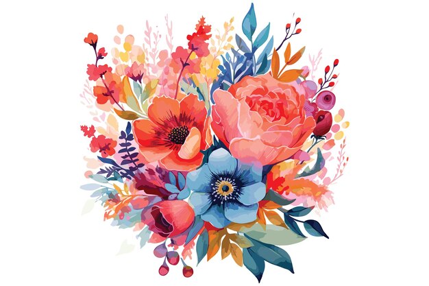 Watercolor Love shape Arrangements Florals All are creative new designs You will get these files