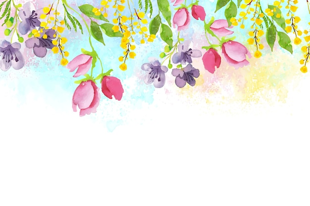 Vector watercolor lovely spring wallpaper