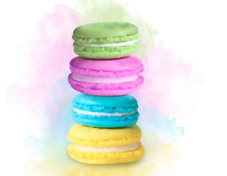 Vector watercolor macarons