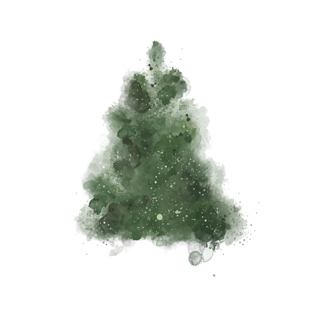 Watercolor magic christmas tree vector