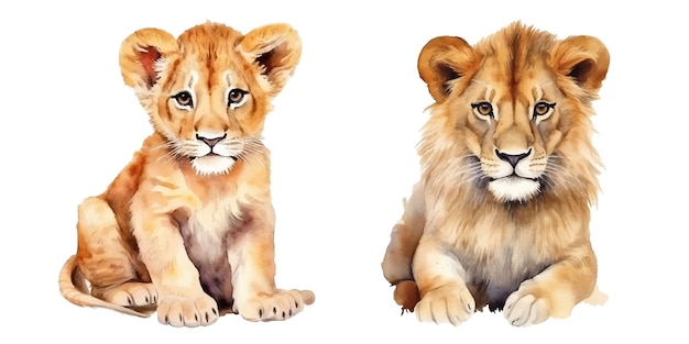 watercolor of majestic lion