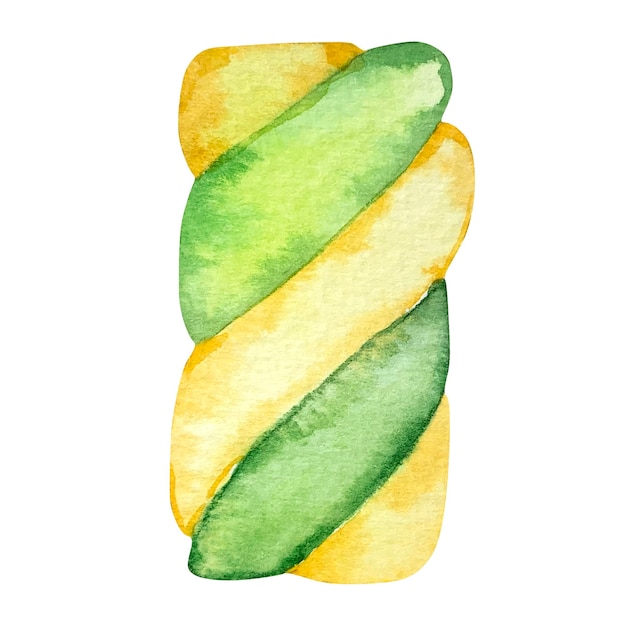 Watercolor marshmallow green with yellow