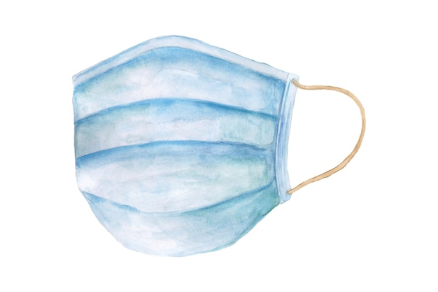 Vector watercolor medical mask to protect against germs