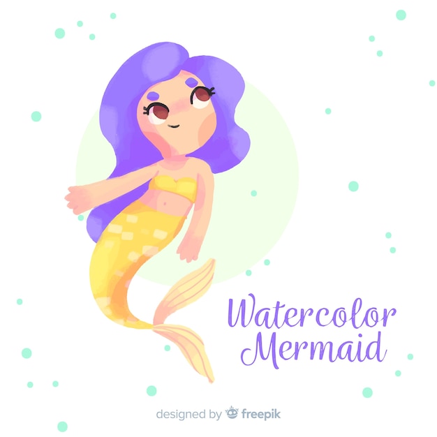 Watercolor mermaid background