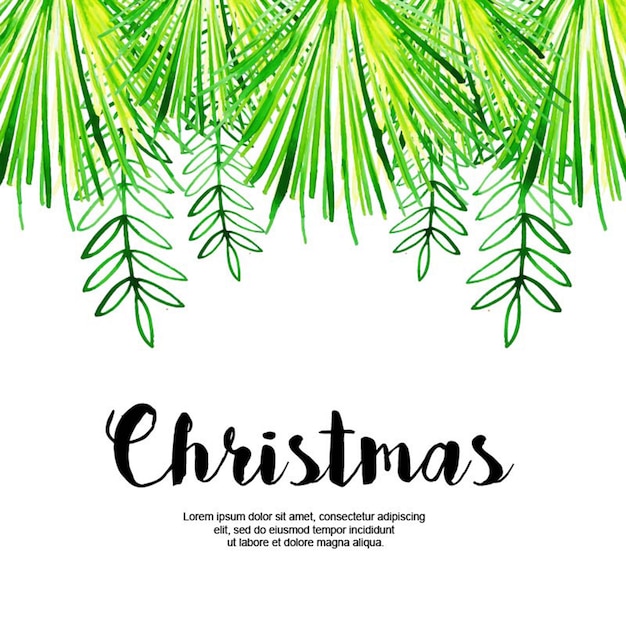 Watercolor merry christmas background