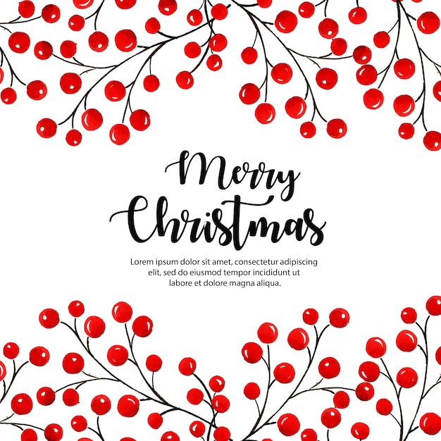 Watercolor Merry Christmas Background 