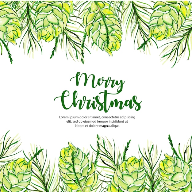 Watercolor Merry Christmas Background