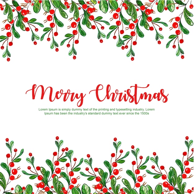 Watercolor Merry Christmas Background