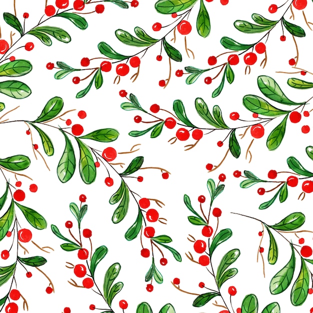 Acquerello merry christmas pattern background