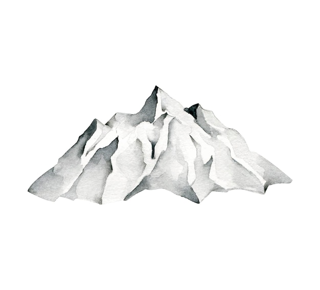 Vector watercolor mountain illustration