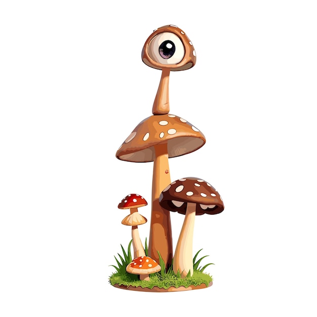 Watercolor Mushroom Eye Clipart