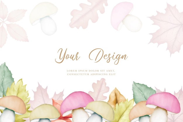 Watercolor mushroom Vectors &amp; Illustrations Background