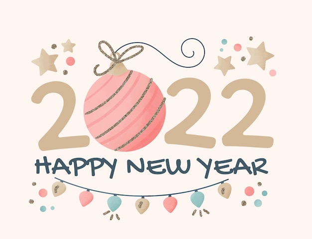 Vector watercolor new year background