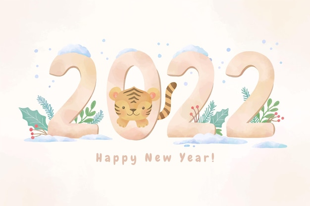 Vector watercolor new year background