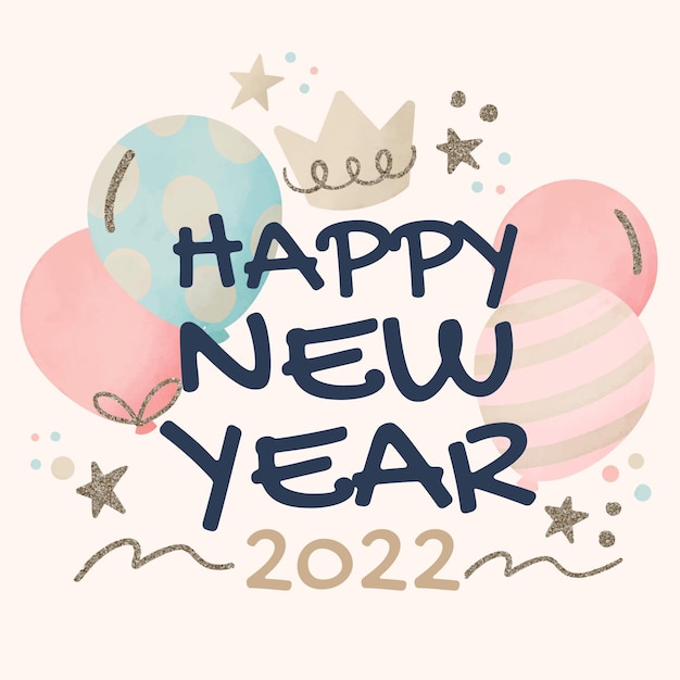 Vector watercolor new year illustration