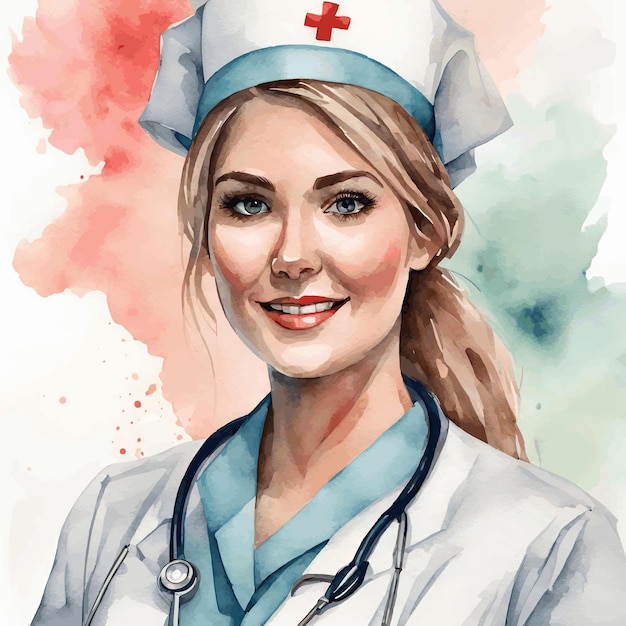 watercolor nurse illustration