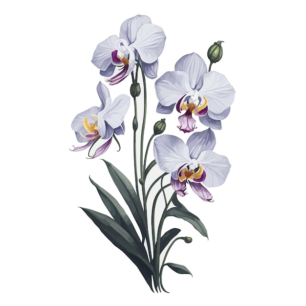Watercolor orchid flower a simple vector
