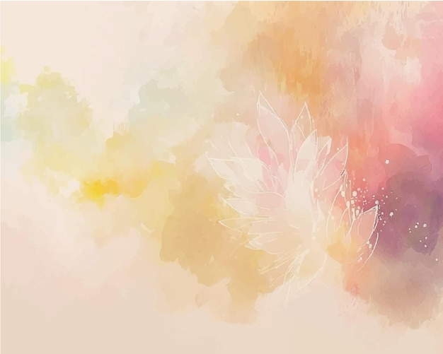 watercolor paint abstract background design with colorful orangepink borders and a bright center