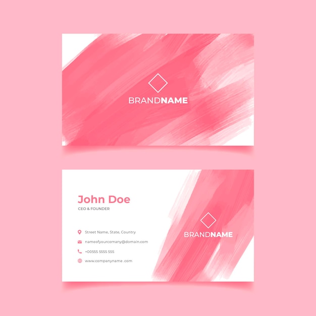 Watercolor paint dipped business card template