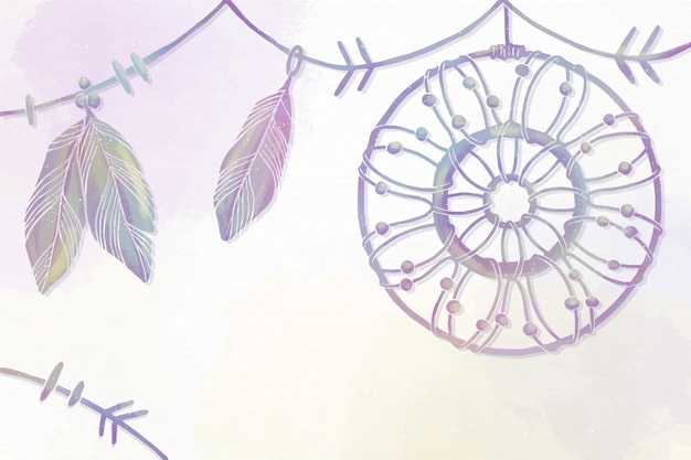 Vector watercolor painted boho background