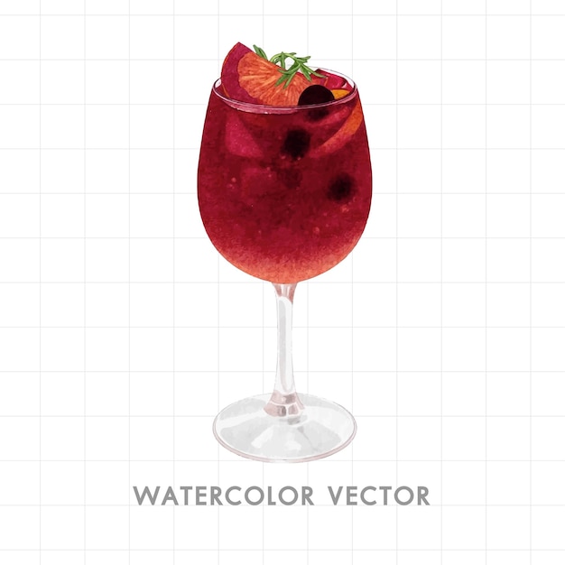 Vector watercolor painted drink