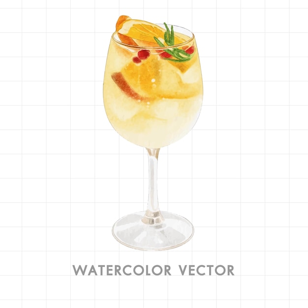 Vector watercolor painted drink
