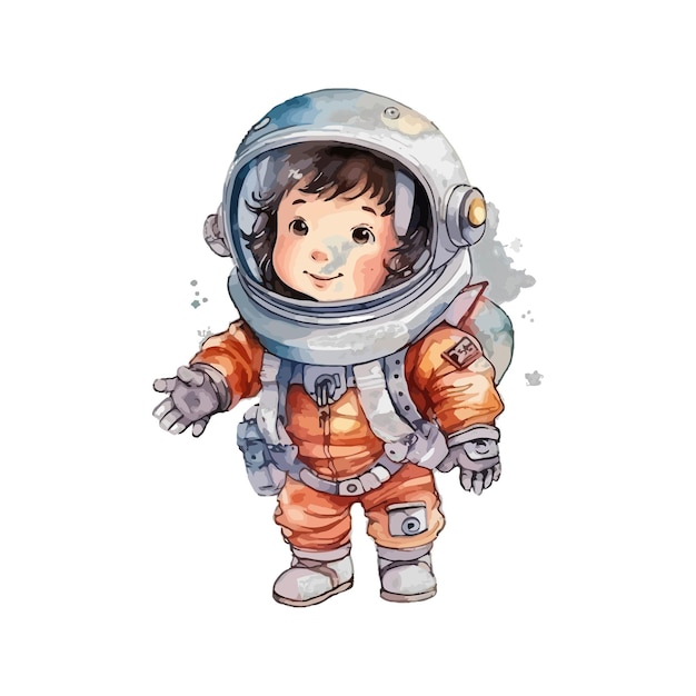 Watercolor painting about astronaut