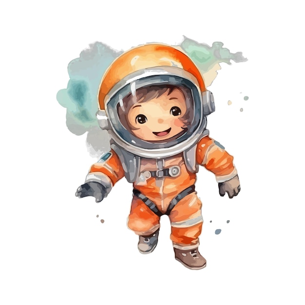 Watercolor painting about astronaut