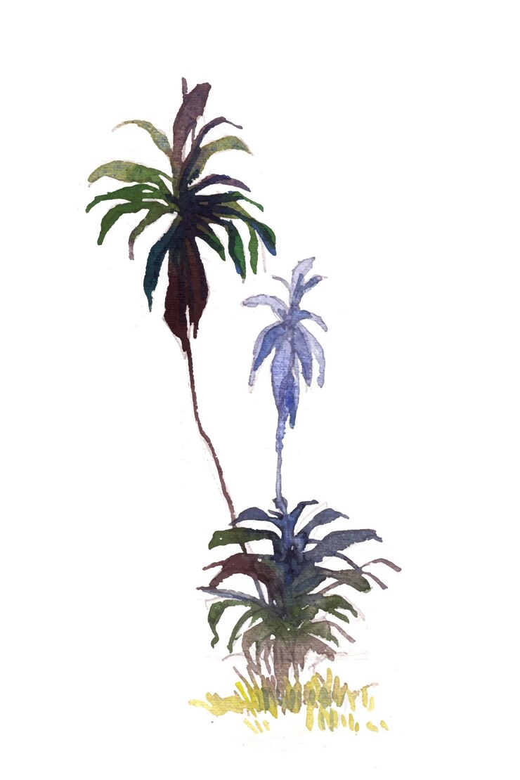 Vector 芸術的な木の水彩画