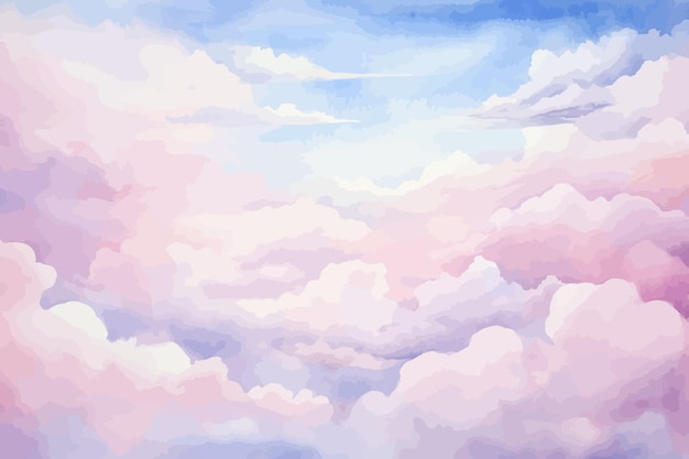 Vector a watercolor painting of clouds and the sky.