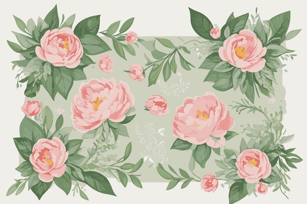 Pittura ad acquerello spruzzi colorati su uno sfondo floreale bianco foglia di fiore composizione bouquet d