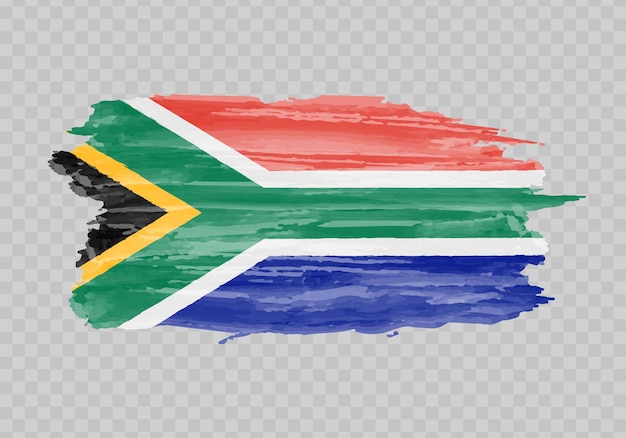 Вектор Флаг южной африки акварелью