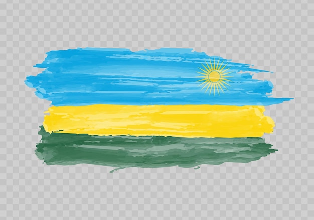 Bandiera della pittura ad acquerello del ruanda