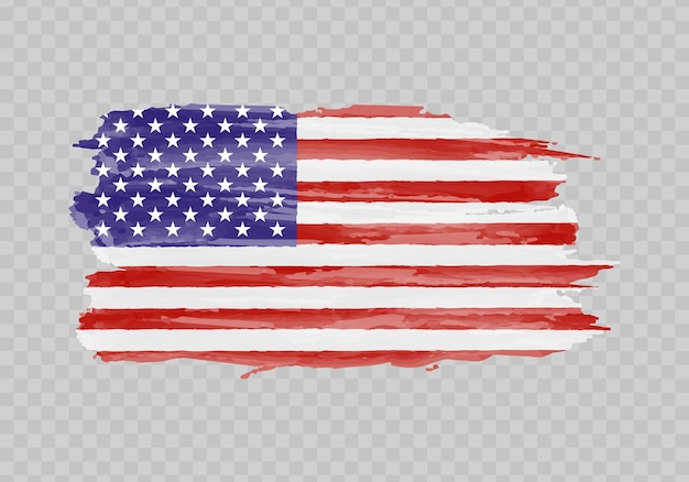 Vector watercolor painting flag of united states