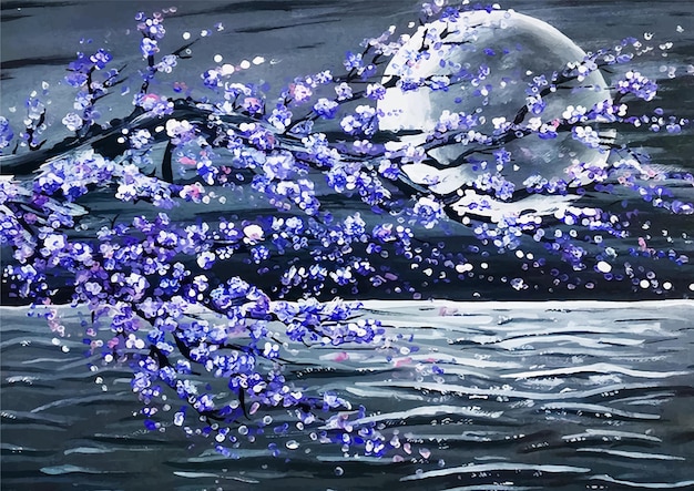 ベクトル ハーブの花の背景イラストの水彩画