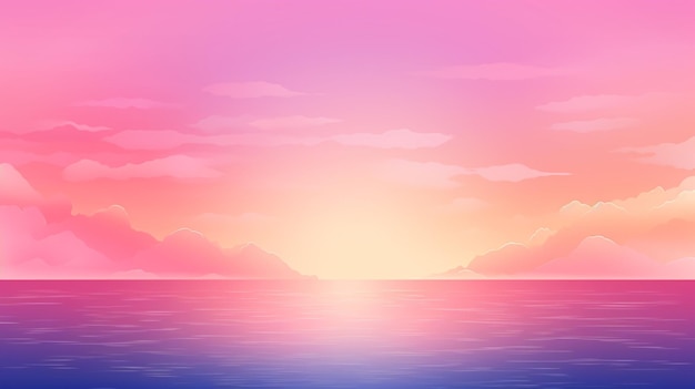 Vettore un dipinto ad acquerello di un tramonto sull'oceano