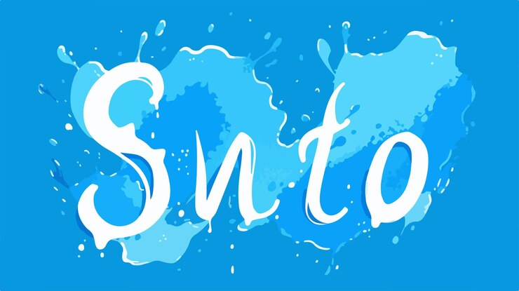Vector a watercolor painting of the word  sun  on a blue background