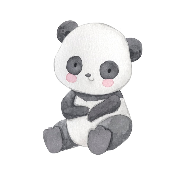 Watercolor panda illustration for kids