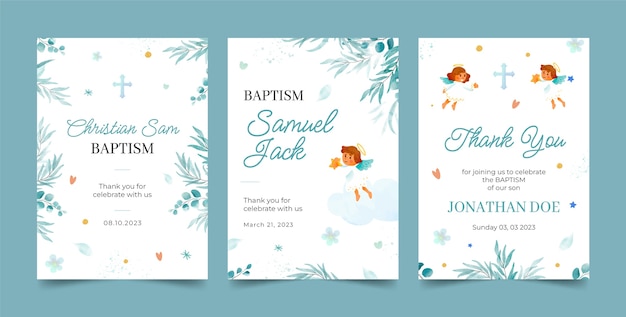 Vector watercolor party favor card collection