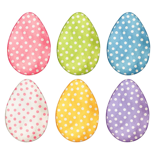 Watercolor pastel easter eggs decorations