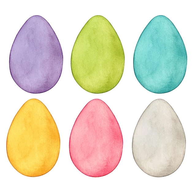 Watercolor pastel easter eggs decorations