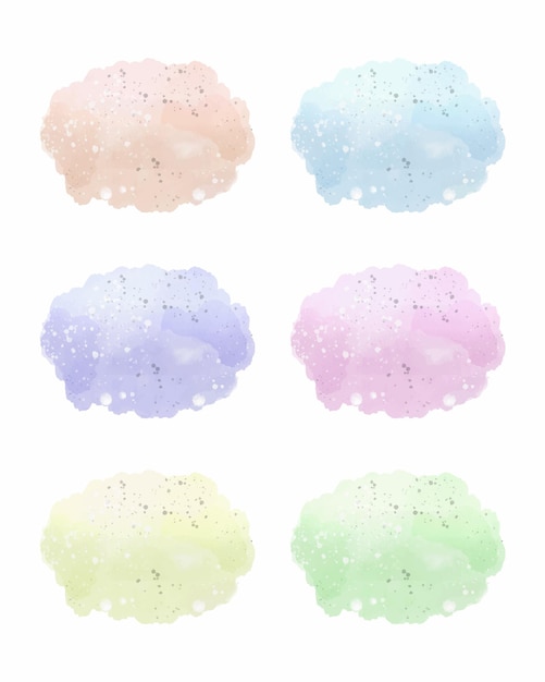 Vector watercolor pastel stains set