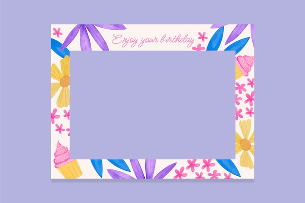 Watercolor photocall frame template