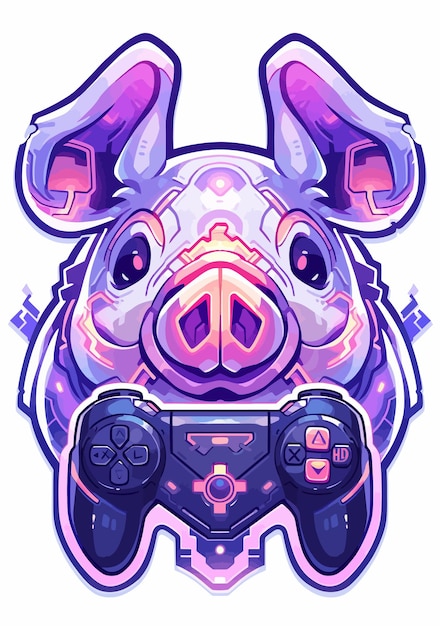 Vector watercolor pig