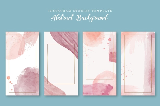 watercolor pink abstract background instagram story template